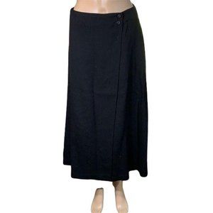 Jones New York Vintage Womens 100% Wool Wrap Skirt Black Size 16 EUC